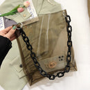Women Transparent Handbag Summer Jelly Color Portable Large Capacity Beach Totes