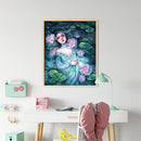 Hand Painted Lotus Girl Oil Paint By Numbers DIY Acrylic Painting on Canvas Kit