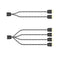 COOLMOON 5V 3Pin HUB Splitter Cable Extension Cord for Mainboard (1 to 4)