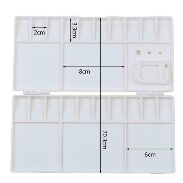 Creative Art Palette Plastic Watercolor Clamshell Paint Supplies Tools Art I9H2