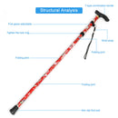 Folding Walking Stick Telescopic Outdoor Canes Hiking Trekking Poles (Red) Newly