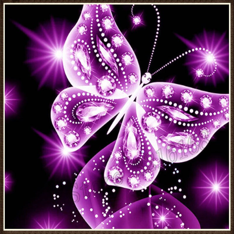 Butterfly 5D Full Drill Diamond Painting Embroidery DIY Cross Stitch(Pink) Newly