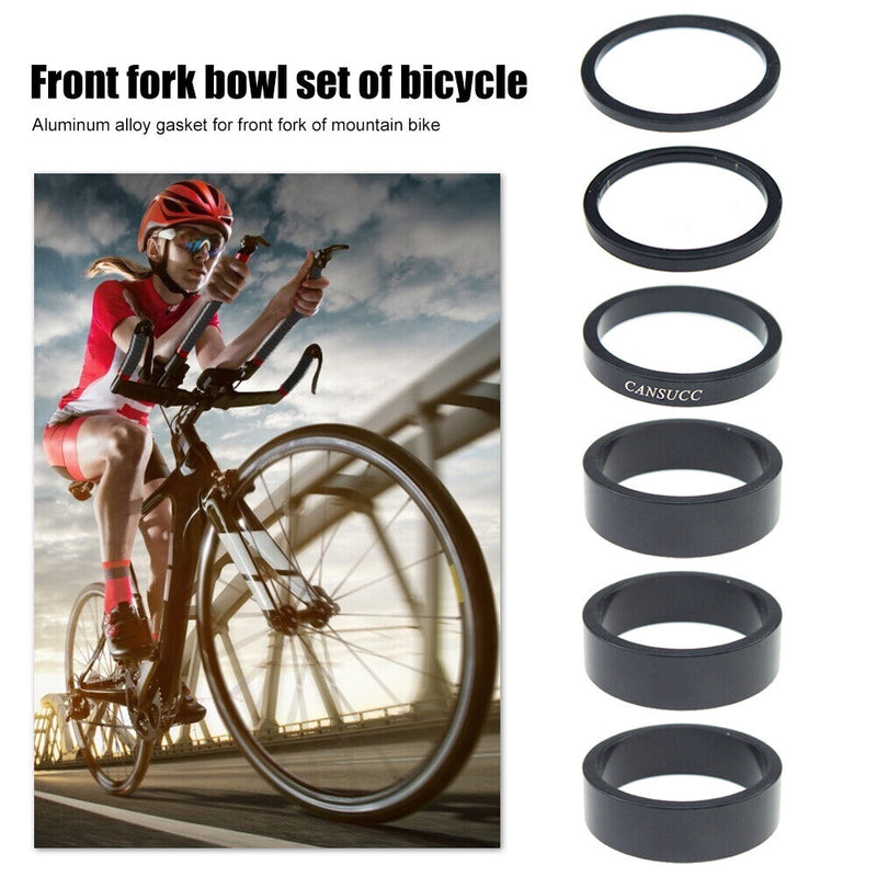 CANSUCC 6pcs/set Bicycle Front Fork Washer MTB Bike Headset Spacer 2/3/5/10