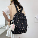 #A Fashion Floral Backpack Nylon Female Preppy Style Large Capacity Schoolbags