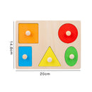 Geometric Hand Grabbing Board Wooden Jigsaw Children Educational Toys (D) Newly