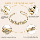 Gift Braided Leaf Bracelets Crystal Bangle Shiny Bridal Wedding Jewelry
