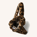 Retro Plush Messenger Bag Big Capacity Women Shoulder Tote (L Leopard)