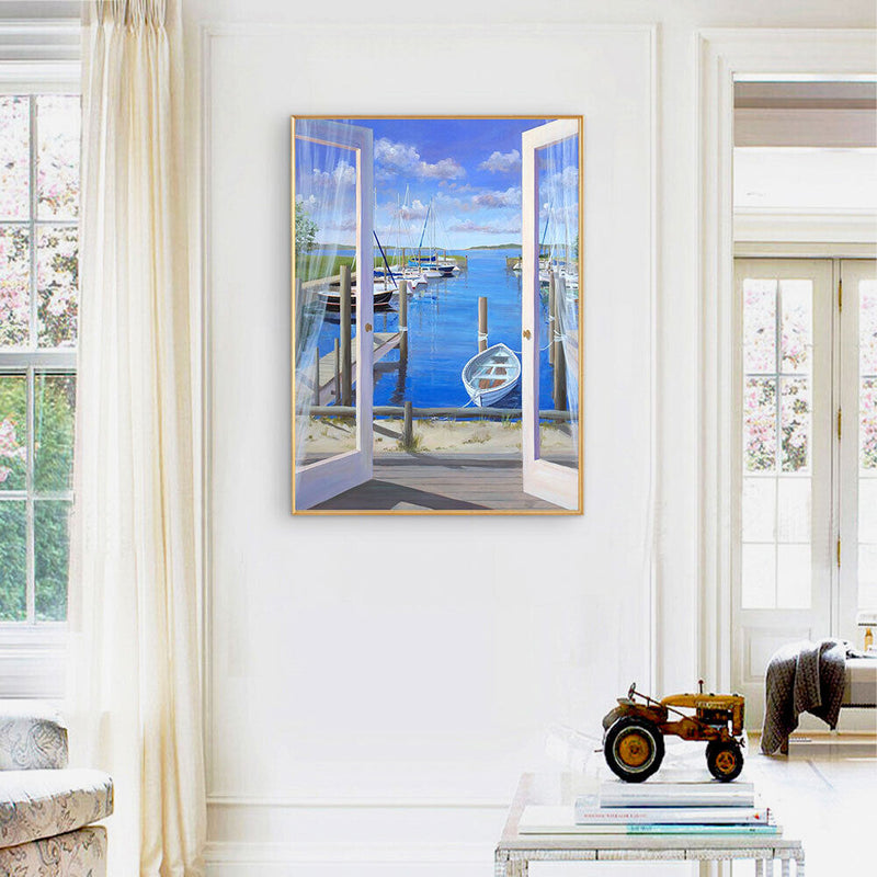 #A Paint By Numbers for Kid Beginner Outside Door Seascape Home Decor Painting
