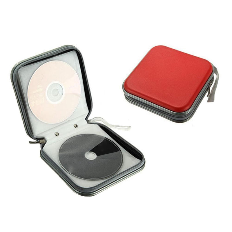 40pcs Capacity Disc CD DVD Wallet Storage Organizer Case Holder(Red)