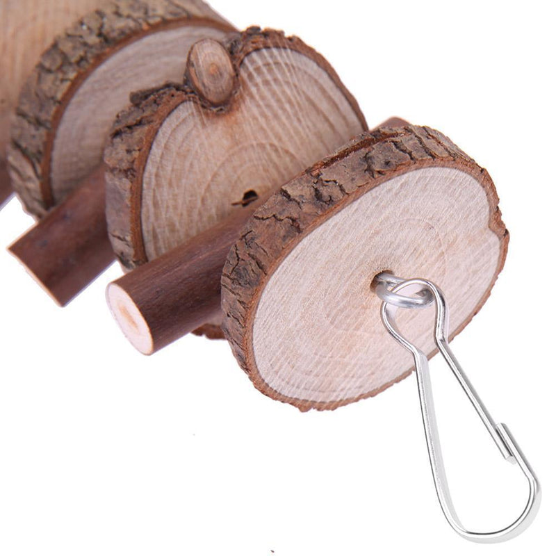Wood String Bell Toys for Pet Bird Parrots Play Bite Hanging Cage Accessory