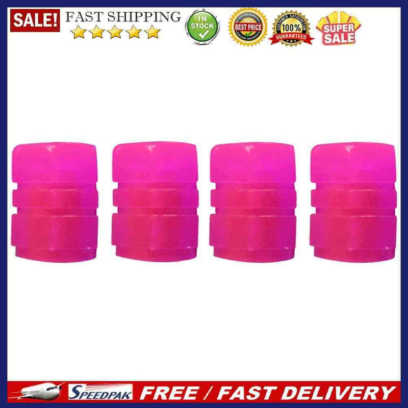 4pcs Luminous Tire Cap Tire Rim Stem Cap Rim Stem Covers for Motorcycles (Pin