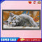 #A Black Cat Full Cross Stitch 14CT Cotton Thread Printed Embroidery Kits Decor