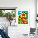 DIY Sunflower and Bird Full Round Diamond Painting Mosaic Kits Wall Decor Craft