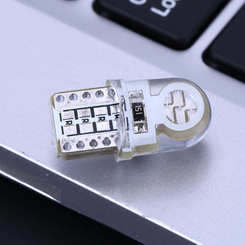 10pcs 12V T10 W5W LED Lamp COB Silicone Shell Car Turn Side Lamps(Blue)