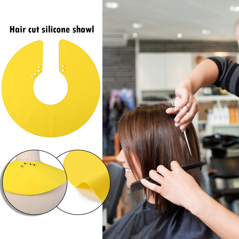 Haircut Shawl Neck Cape Silicone Neck Shield for Hair Coloring (Yellow) Newly