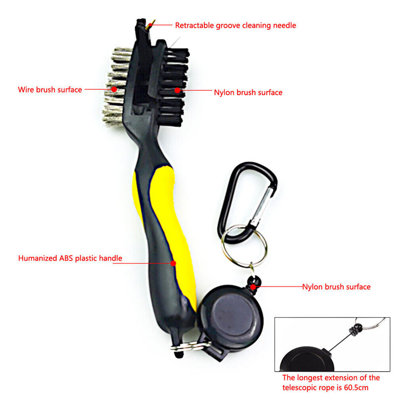 Golf Club Brush Groove Cleaning Brush Two Sided Golf Putter Wedge Ball Cleaner