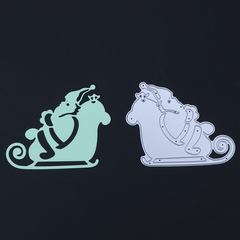 snowvirtuos Santa Claus horse DIY metal stencil scrapbook embroidery handw