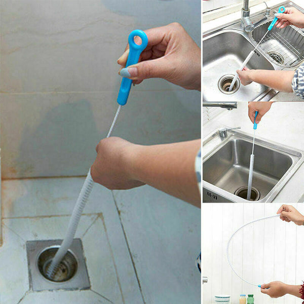 Flexible Sink Overflow Drain Unblocker Cleaning Brush Tool 71cm Kitchen