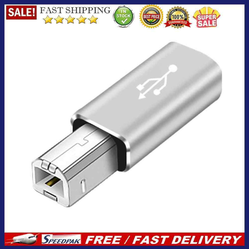 USB C Female to USB B Male Adapter for Printer Scanner MIDI Controller Keyboard
