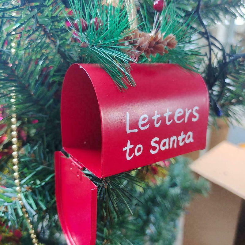 Iron Mailbox Ornament Portable Xmas Tree Pendant Candy Organizer Box C3K6