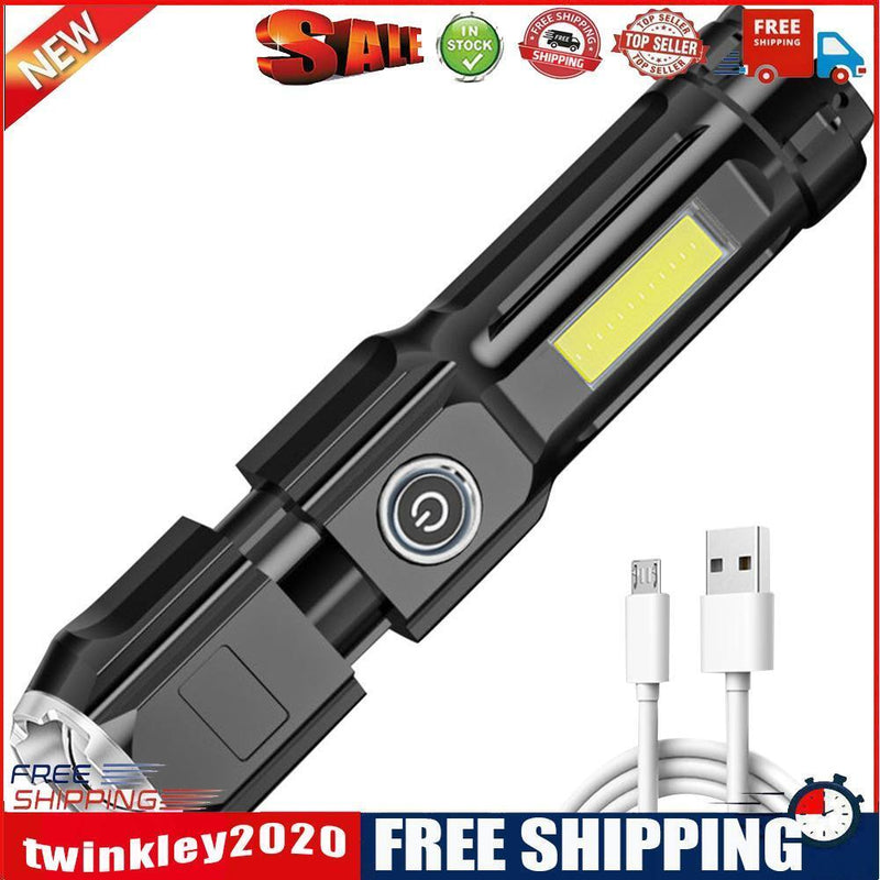 XPG+COB LED USB Rechargeable Portable Torch Night Work Fishing Flashlight