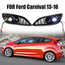 For Ford Fiesta JA8 13-17 White Lens Fog Lights Headlight Cover Hood Grill Kit