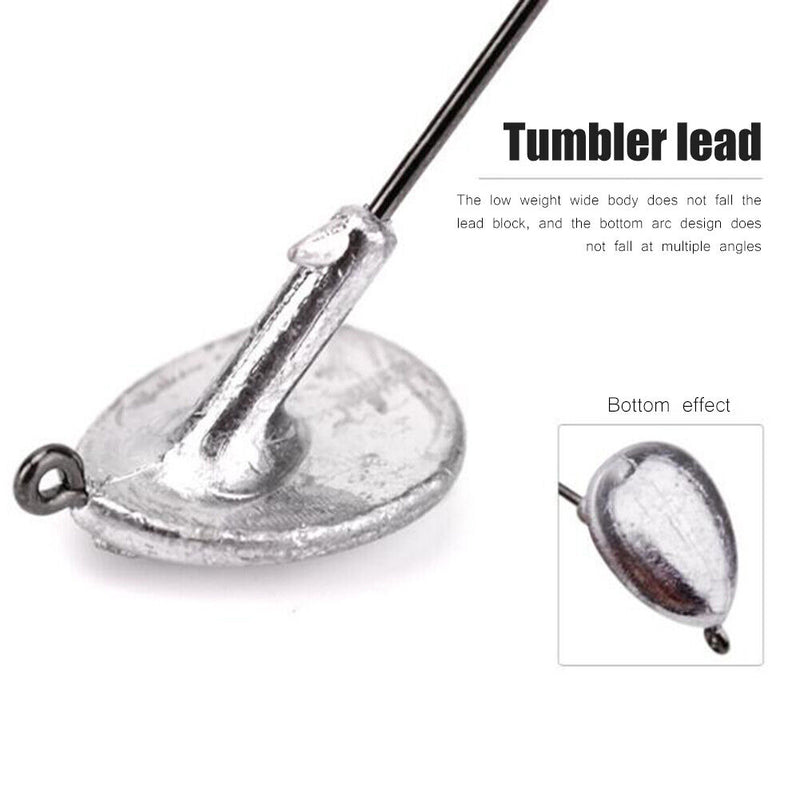 10pcs Tumbler Fishing Head Hooks Carbon Steel Sharp Jig Bait Fishhooks (7g)
