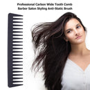 Pro Wide Tooth Carbon Comb Barber Hairdressing Cutting Styling Anti-Static