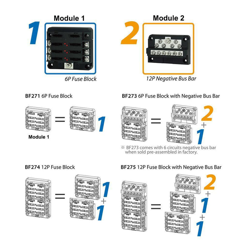 32V Car Marine 12 Way Negative Bus Bar Modular Design for ATP Fuse Blocks Newly