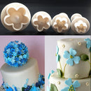 4pcs Plastic Plum Blossom Spring Fondant Cake Molds Cookies Baking Mould