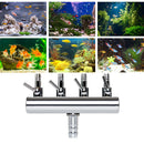 Air Oxygen Pump Aquarium Fish Tank Stainless Steel Splitter Hose (4 Ways) Newly