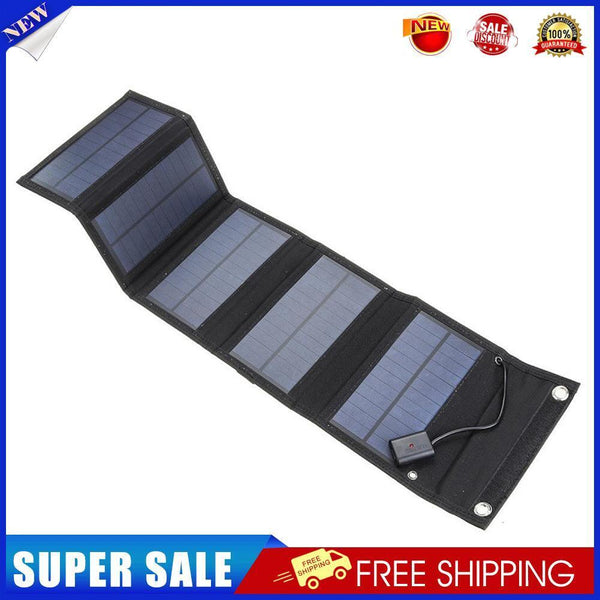 Waterproof 15W Foldable USB Solar Panel Outdoor Battery Charger (Black)