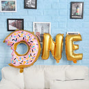 Boy Girl Party Banner Decor One Letter Donut Foil Balloons Set 1st Birthday