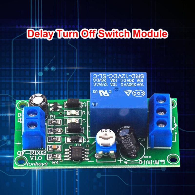 12V DC Time Delay Relay Module NE555 0-60 Seconds Adjustable Timer Switch Board