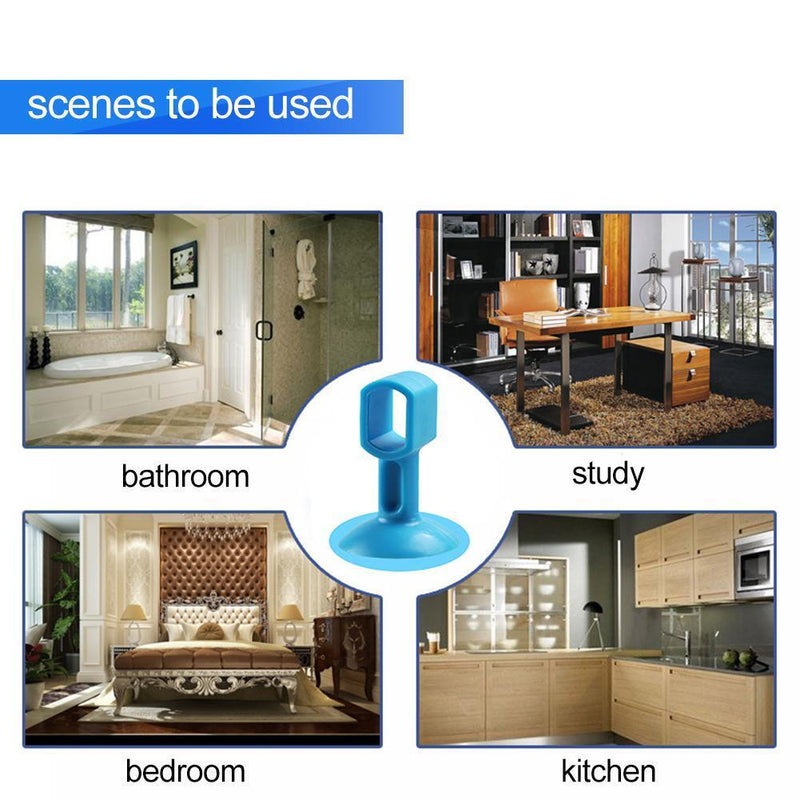 2pcs Doorknob Wall Mute Crash Pad Cushion Door Handle Lock Silencer (Blue)