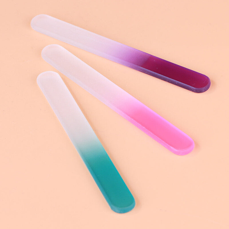 3pcs/set Durable Crystal Glass Nail Manicure Device Nail File Tool for Baby