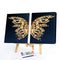 Handpainted DIY Golden Butterfly Oil Paint by Numbers Kit Pictures Craft Gi