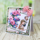 DIY Embossing Decorative 4pcs Paper Cards + Metal Cutting Dies Stencil Girl Fawn