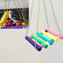 Colorful Wooden Bite Chewing Perch Pet Parrot Birdcage Suspension Swing Ham