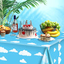 Blue Sky Cloud Tablecloth Pool Beach Birthday Party Disposable Table Covers