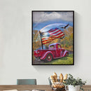 Full Round Drill Car with Flag Drawing 5D DIY Diamond Painting Kit Art Ornaments