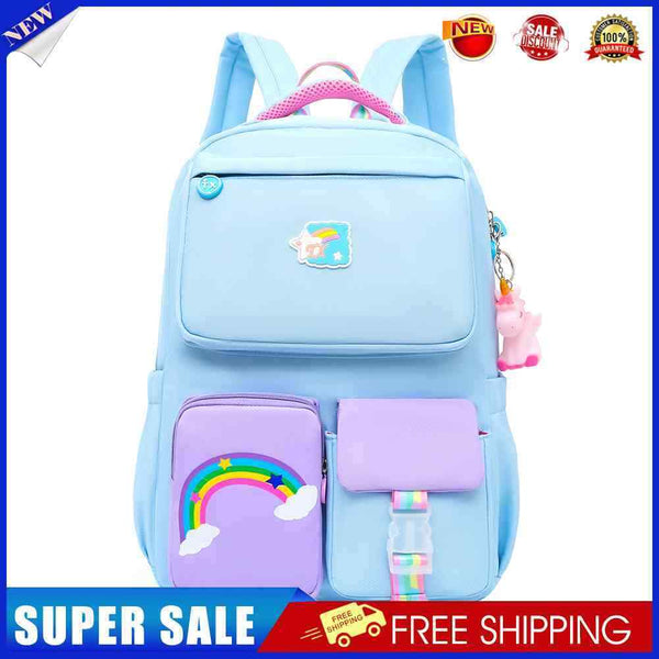#A Rainbow Shoulder Strap Large Capacity Schoolbag College Teenage Girl Children