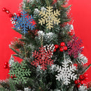 Christmas Tree Decorations Glitter Powder 10cm Plastic Snowflake Xmas Snow