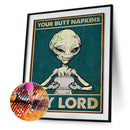 5D Diamond Painting Kit DIY Alien Full Round Drill Mosaic Picture Wall Arts