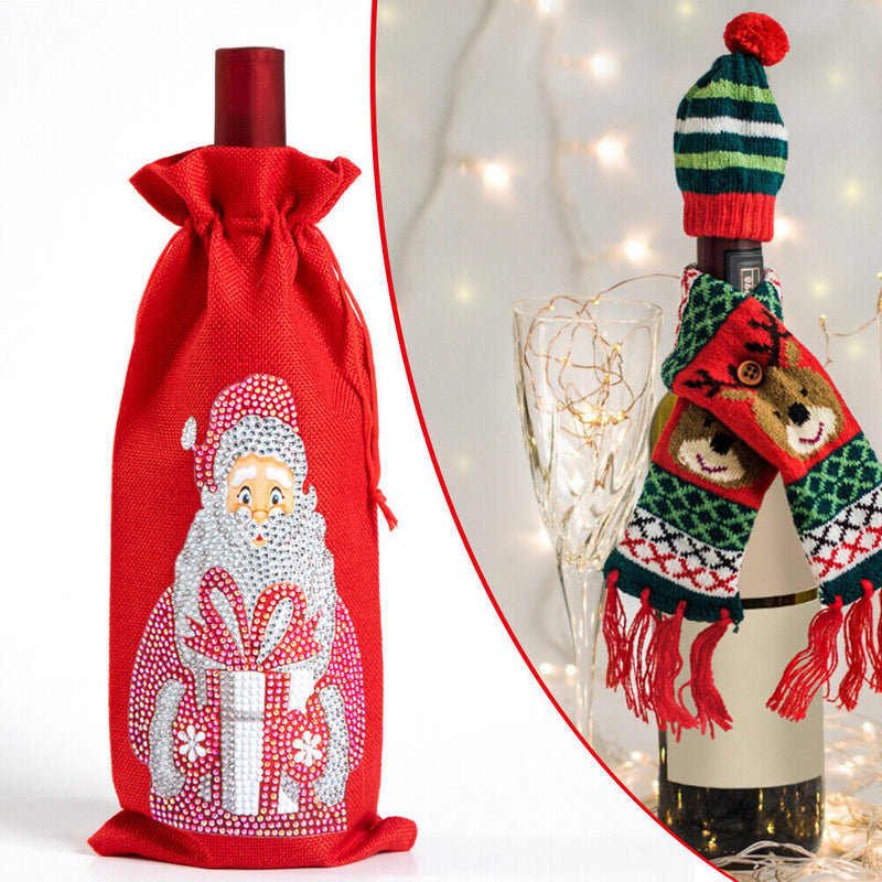 DIY Special Drill Diamond Painting Christmas Wine Bottle Covers (TB001) Newly