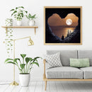 Frameless Painting By Numbers DIY Heart Mountain Drawing On Canvas Art Craft Kit