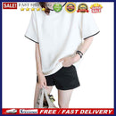 Women T-Shirt Summer Solid Color Half Sleeve Crew Neck Loose Plus Size Tee Shirt