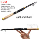 Ultra Short Telescopic Mini Spinning Fishing Rod Carbon Fiber Pole (2.7m)