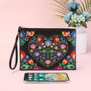 DIY Love Flower Special Shape Diamond Painting Lady Wristlet Purse Zipper Clutch