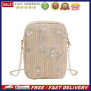Straw Flower Crossbody Bag Women Hand Woven Shoulder Messenger Summer Handbags